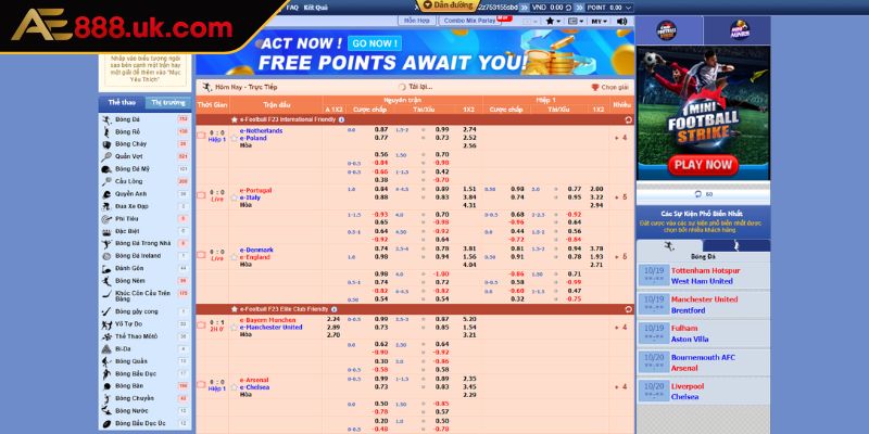 Thể Thao SBOBET AE888 - Sân Chơi Đỉnh Cao Cho Mọi Bet Thủ 1 Tổng quan về sảnh Thể Thao SBOBET AE888